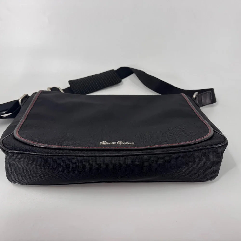 Robert Graham Mens Black Nylon Messenger Bag Skull Print Lining Satchel